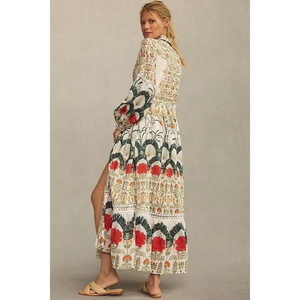 Anthropologie The Eleanora Long-Sleeve Maxi Shirt Dress 2X NEW - Picture 2 of 6